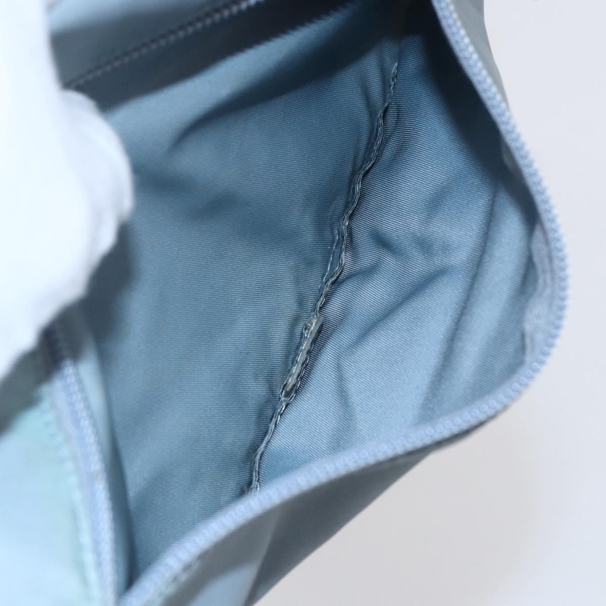 PRADA Shoulder Bag Nylon Light Blue Silver Auth BA7764