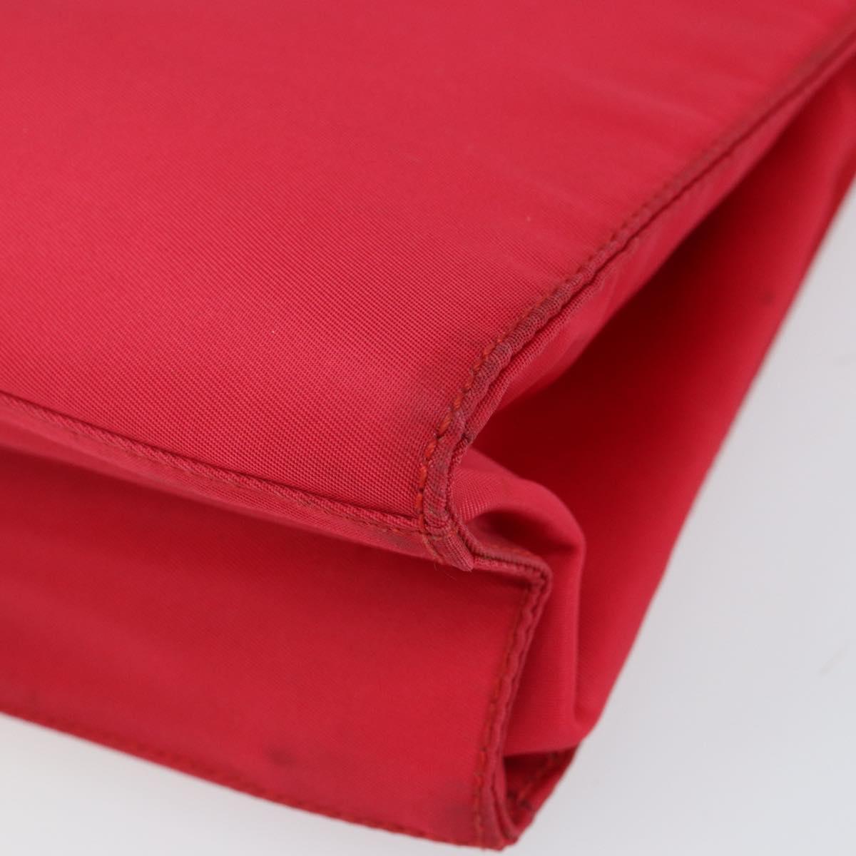 PRADA Hand Bag Nylon Red Auth BA7766