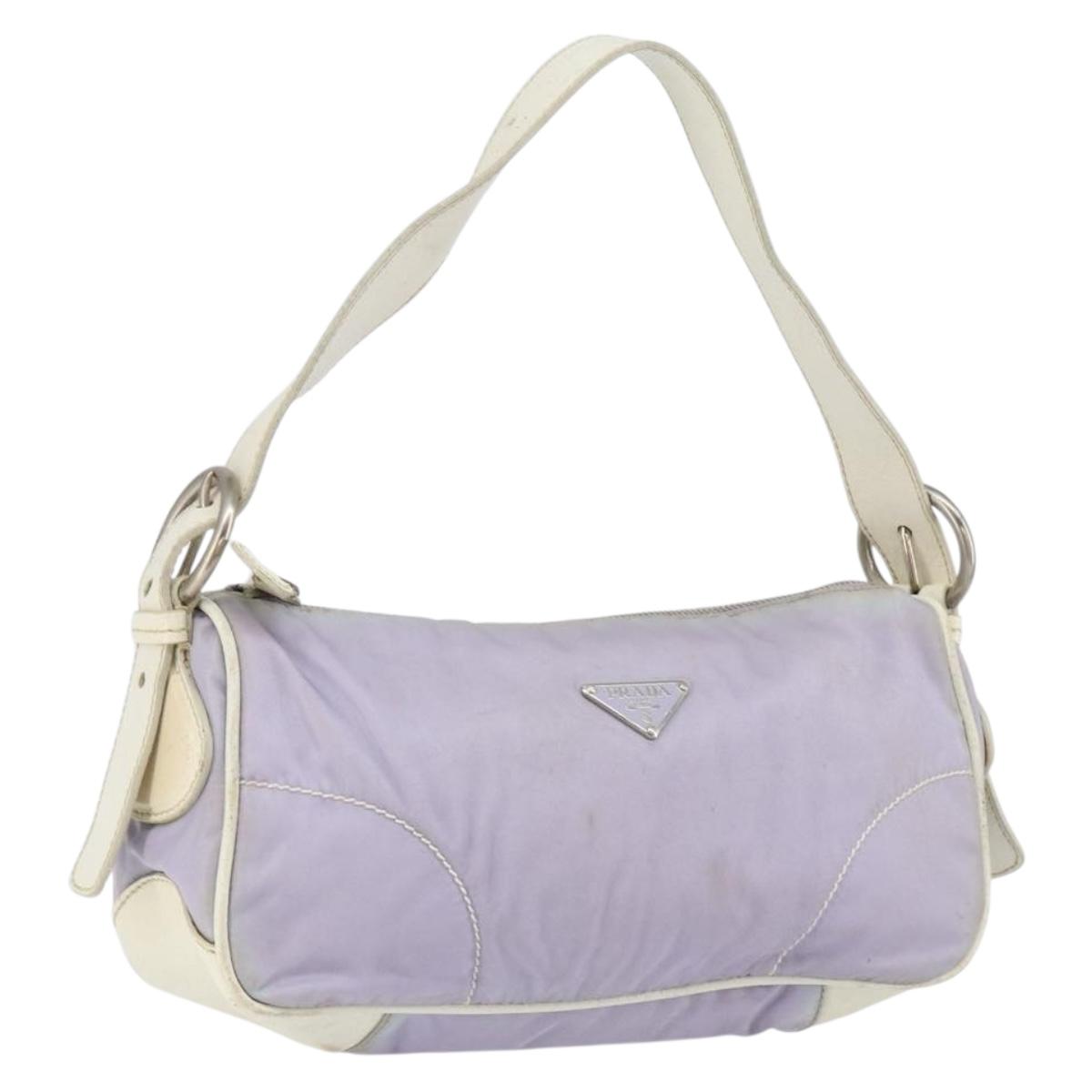 PRADA Shoulder Bag Nylon Purple Silver Auth BA7767