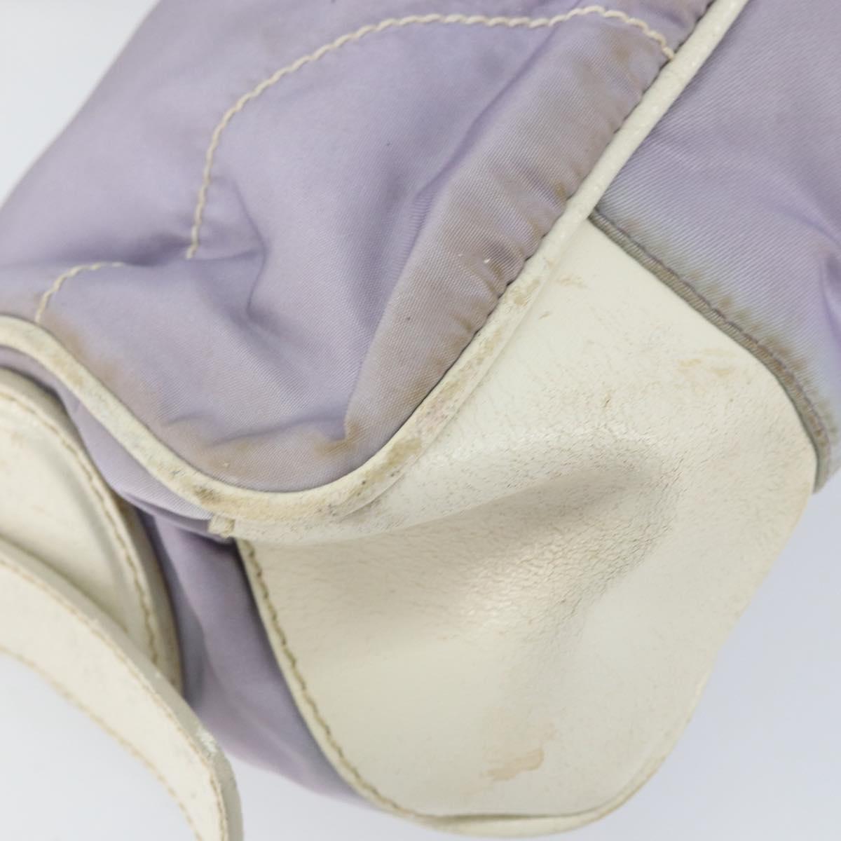 PRADA Shoulder Bag Nylon Purple Silver Auth BA7767