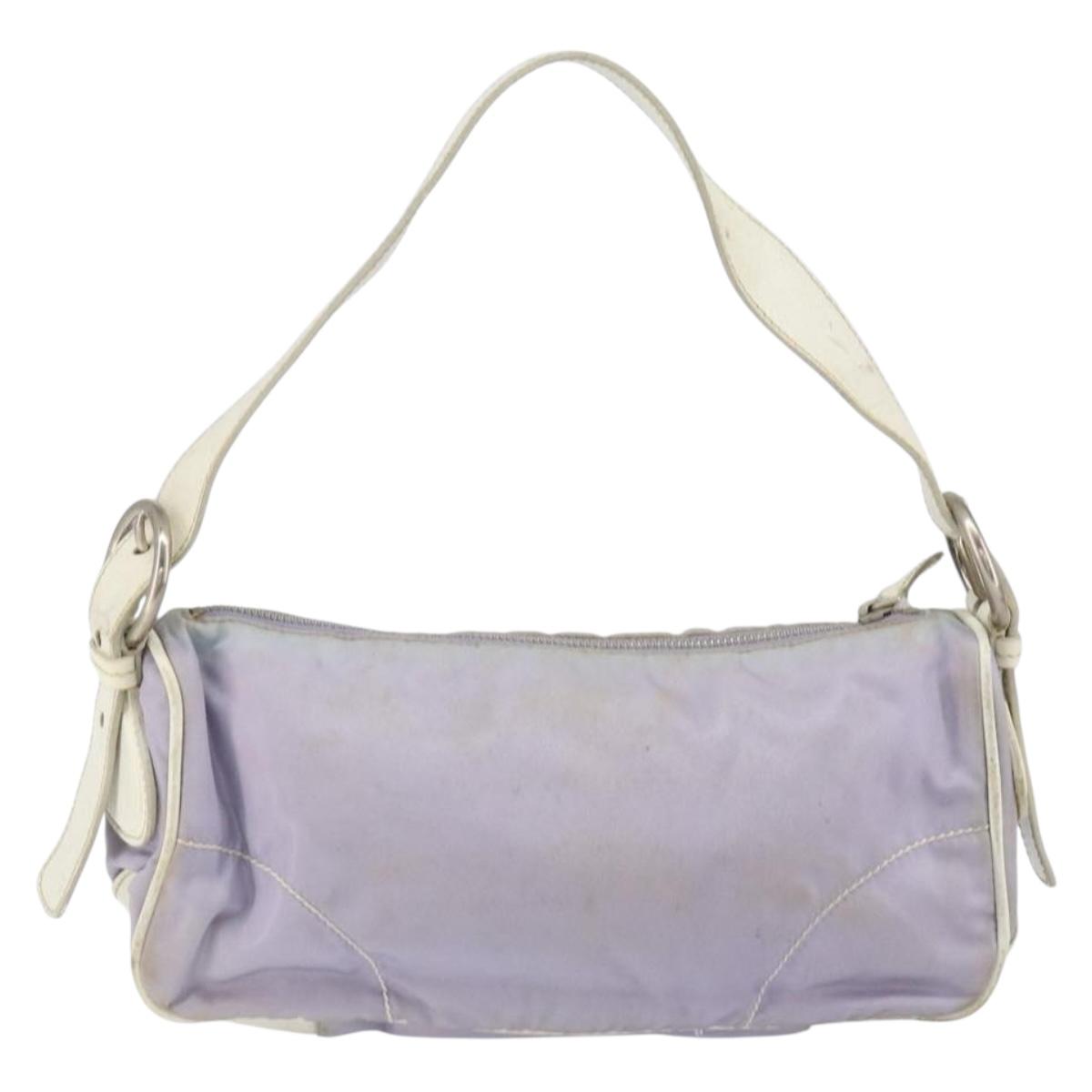 PRADA Shoulder Bag Nylon Purple Silver Auth BA7767