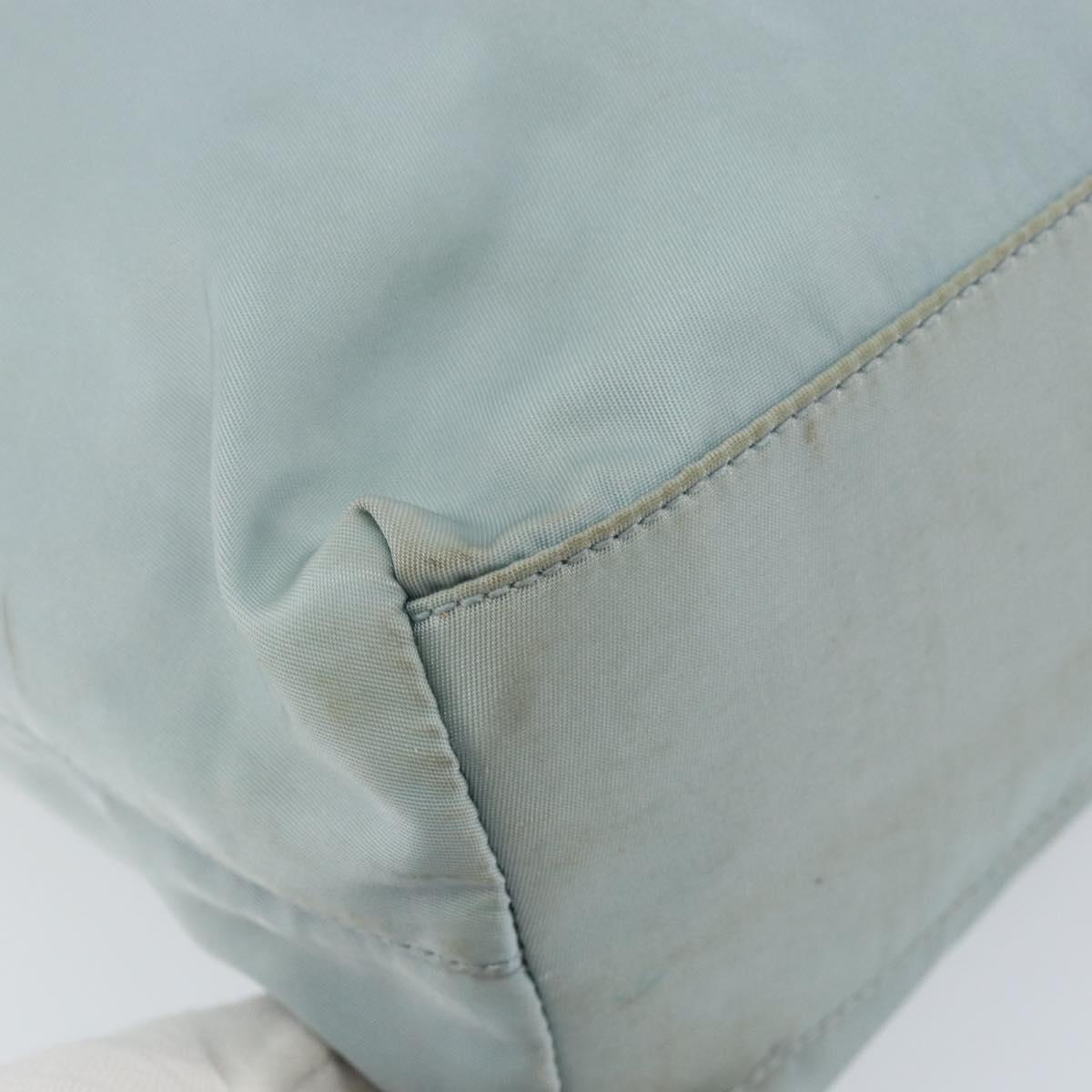 PRADA Tote Bag Nylon Light Blue Silver Auth BA7768