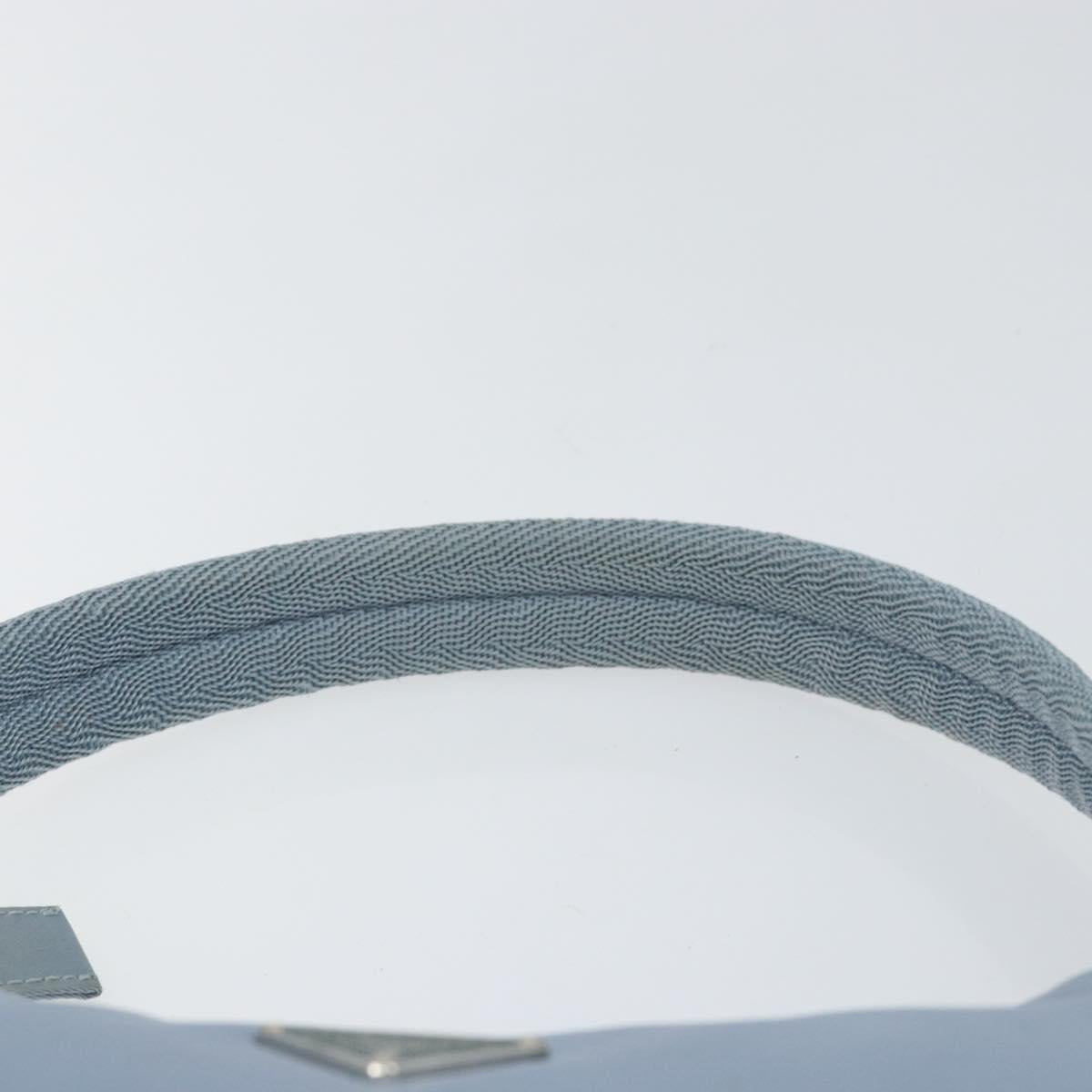 PRADA Hand Bag Nylon Light Blue Silver Auth BA7770