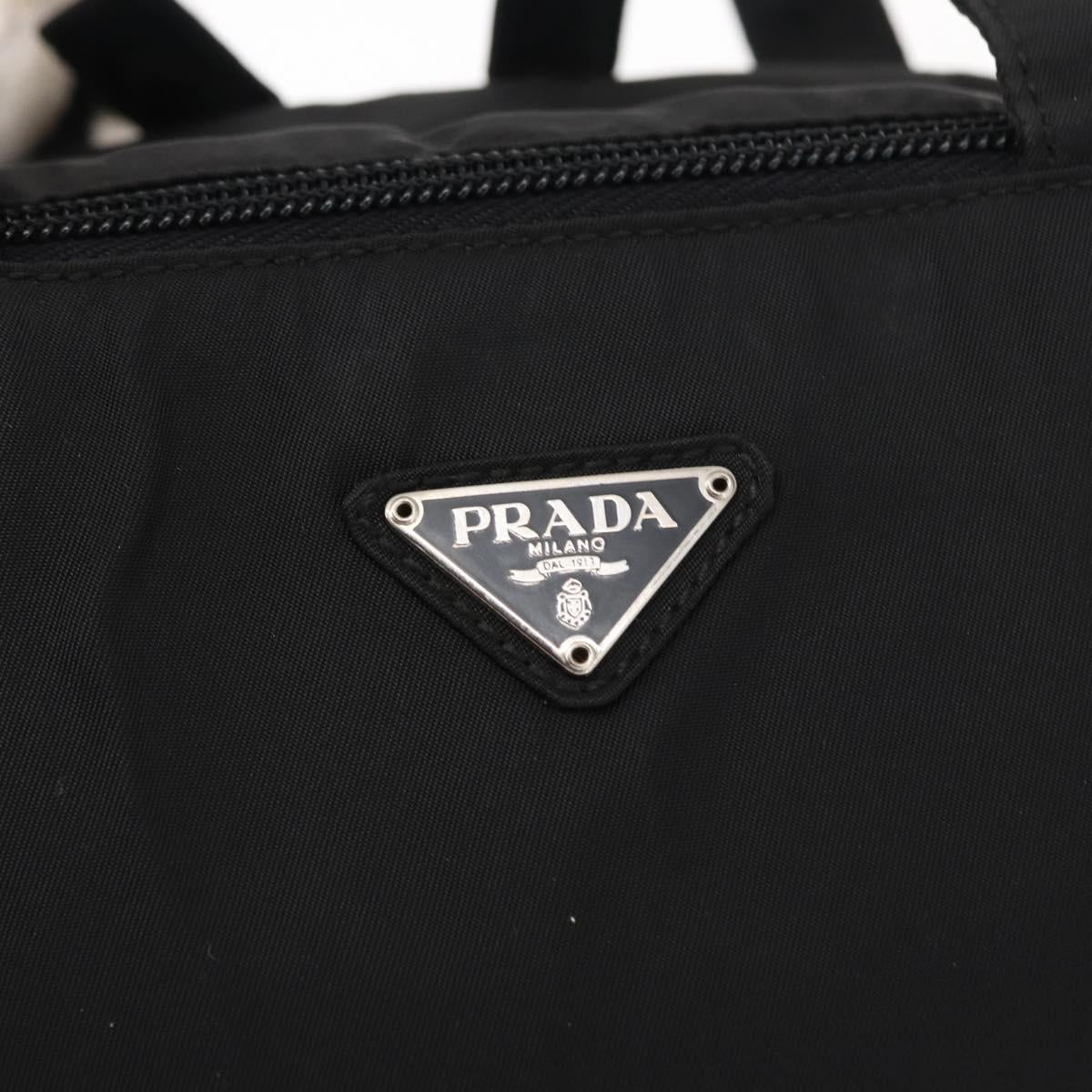 PRADA Hand Bag Nylon Black Silver Auth BA7771