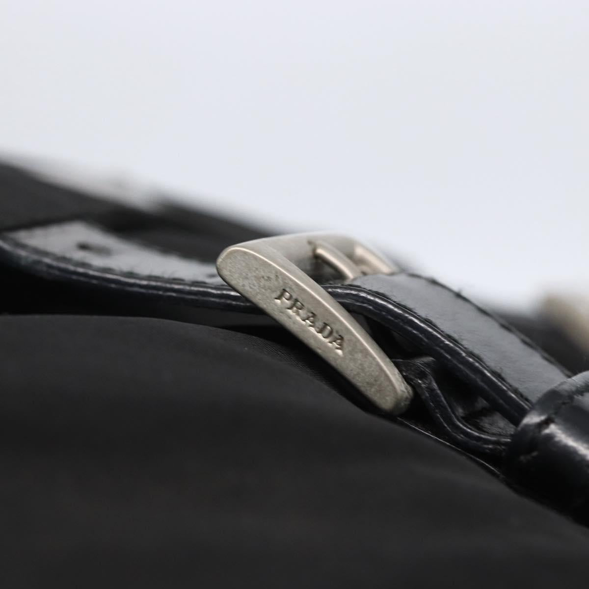 PRADA Shoulder Bag Nylon Black Silver Auth BA7772