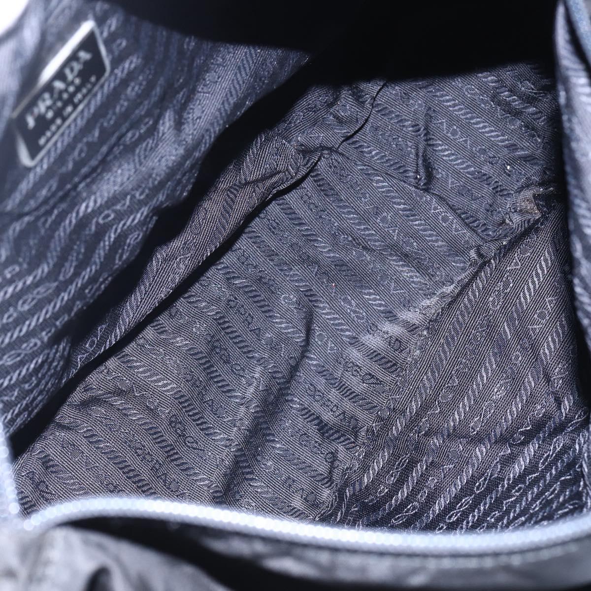 PRADA Shoulder Bag Nylon Black Silver Auth BA7772