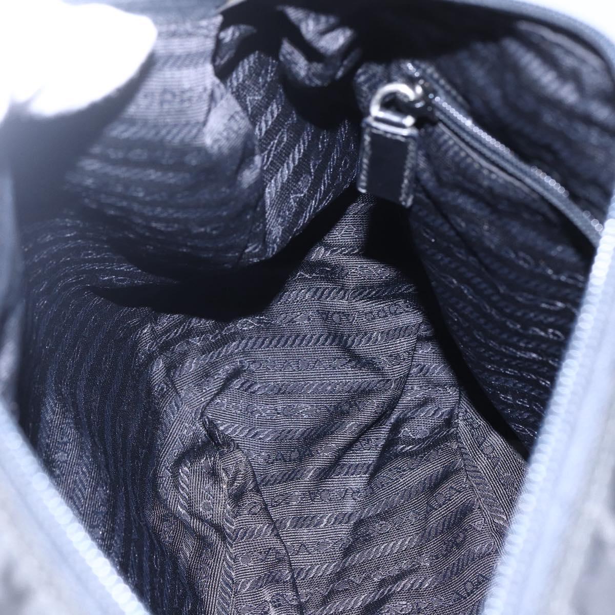 PRADA Shoulder Bag Nylon Black Silver Auth BA7772