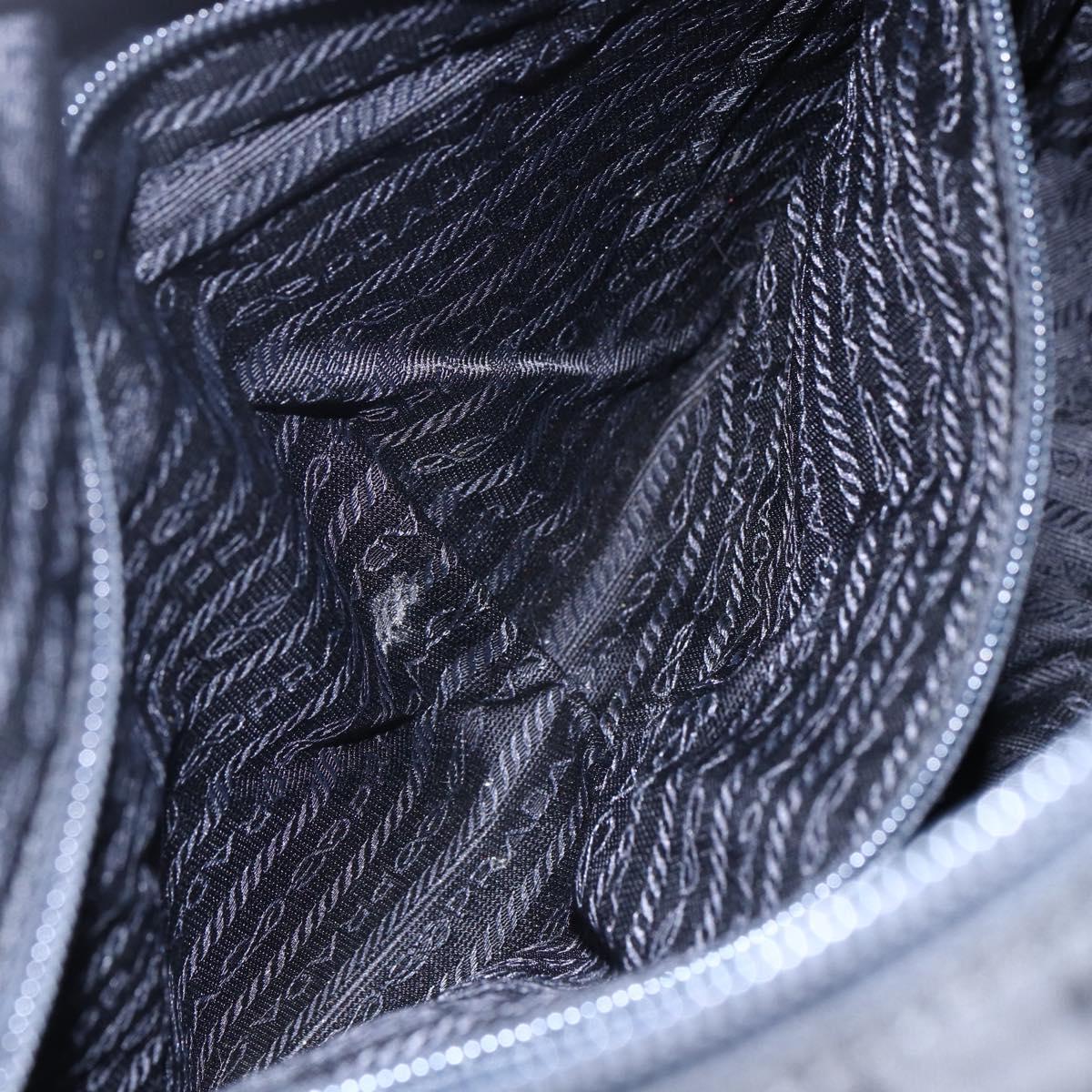 PRADA Shoulder Bag Nylon Black Silver Auth BA7772