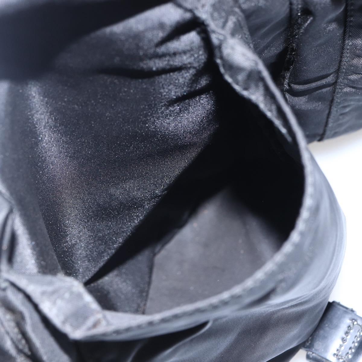 PRADA Shoulder Bag Nylon Black Silver Auth BA7772