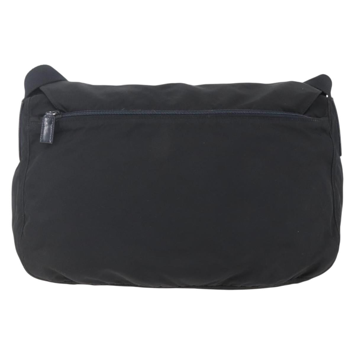 PRADA Shoulder Bag Nylon Black Silver Auth BA7772