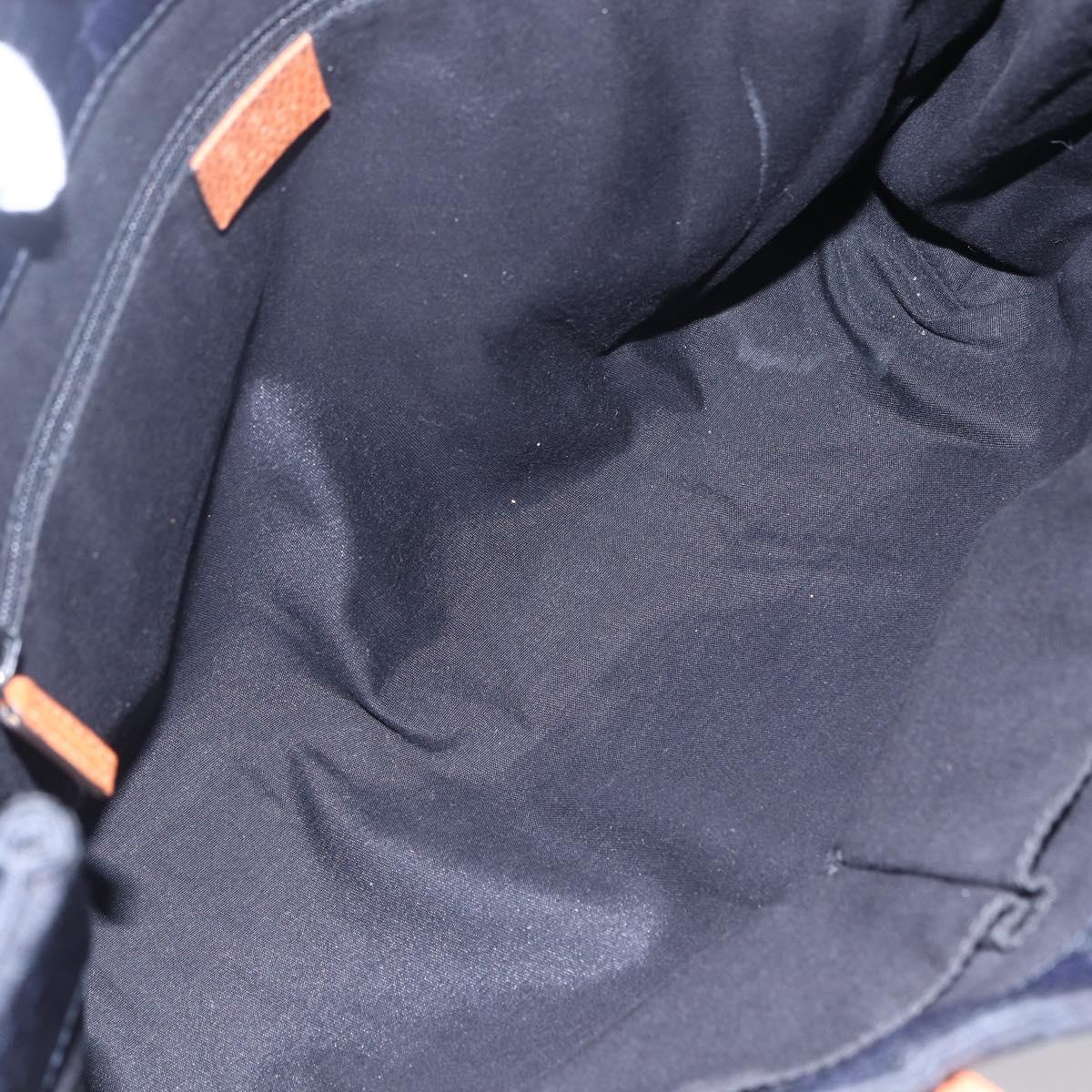 GUCCI GG Canvas Tote Bag Nylon Navy 355732 Auth BA7774