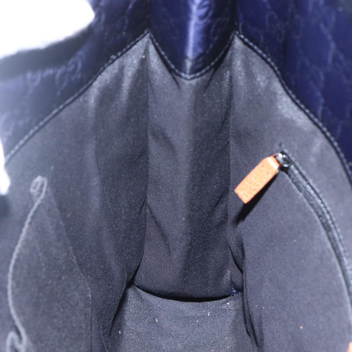 GUCCI GG Canvas Tote Bag Nylon Navy 355732 Auth BA7774