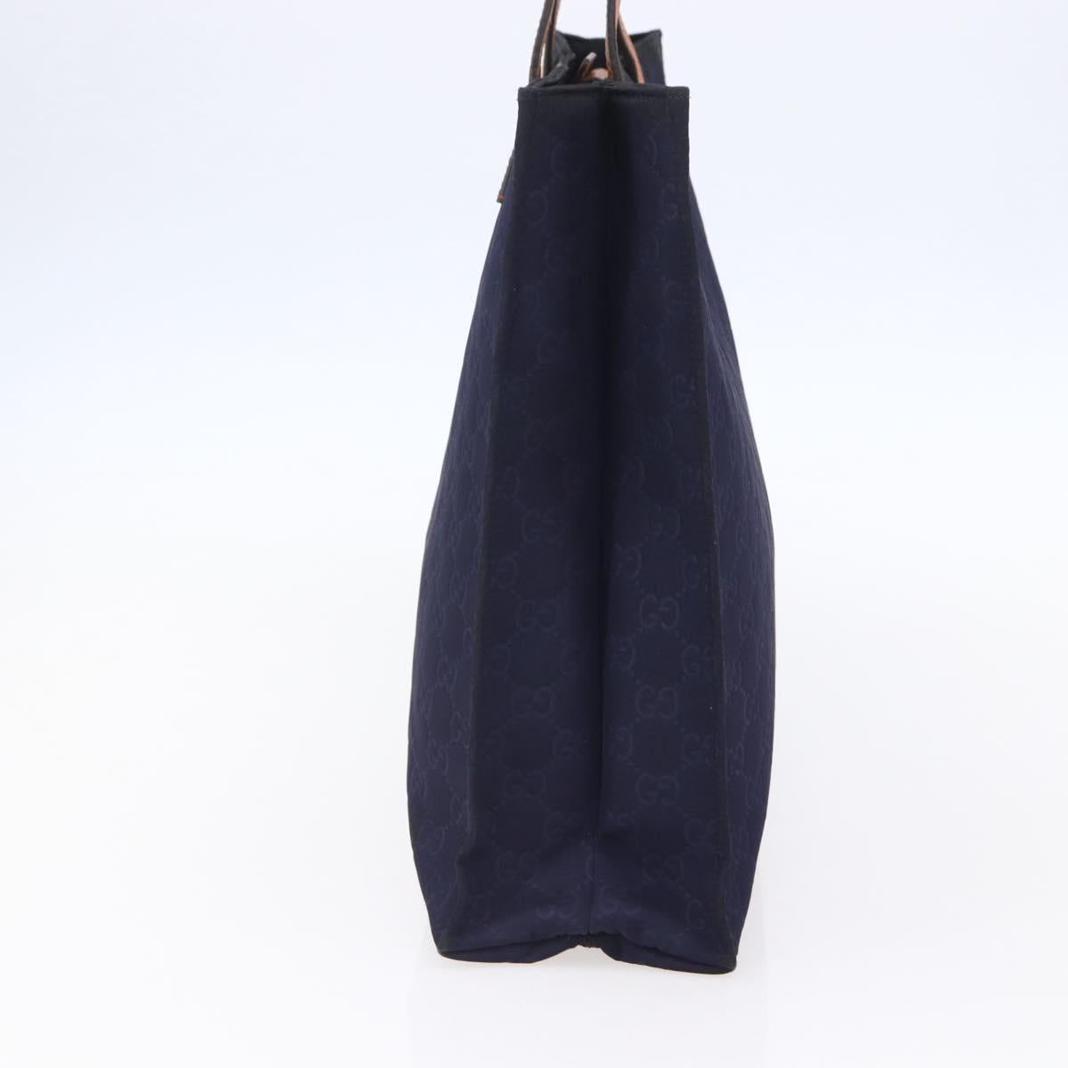 GUCCI GG Canvas Tote Bag Nylon Navy 355732 Auth BA7774
