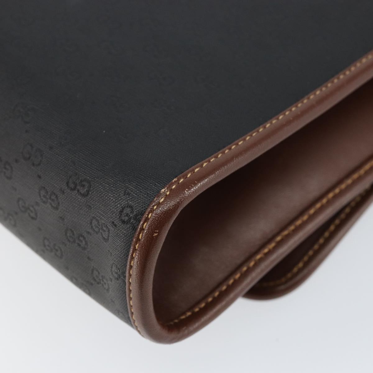 GUCCI Micro GG Supreme Shoulder Bag PVC Black Gold 004 112 0289 Auth BA7784