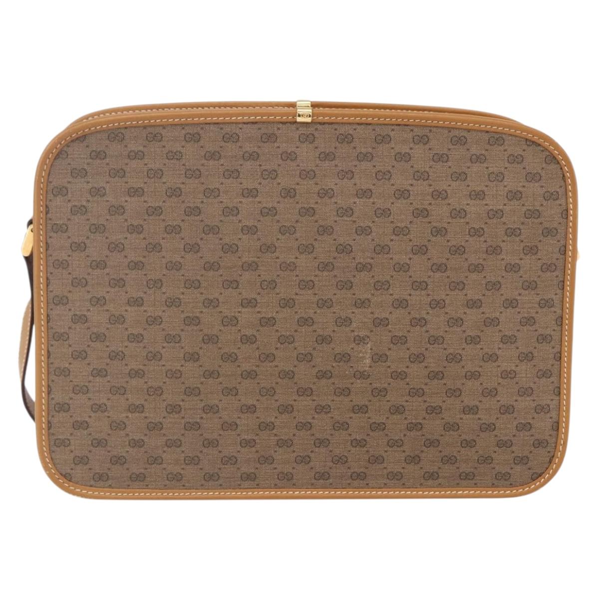 GUCCI Micro GG Supreme Shoulder Bag PVC Beige Gold 001 256 1308 Auth BA7785