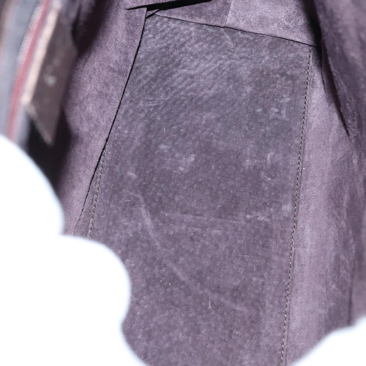 GUCCI Bamboo Hand Bag Leather 2way Brown Gold 001 1886 Auth BA7787