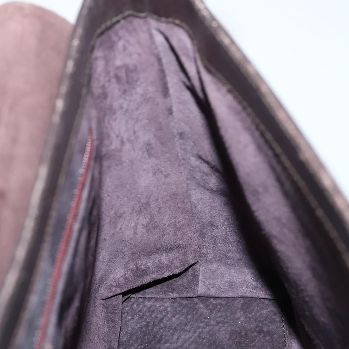 GUCCI Bamboo Hand Bag Leather 2way Brown Gold 001 1886 Auth BA7787