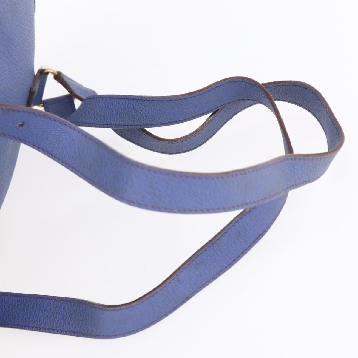 GUCCI Bamboo Backpack Suede Leather Blue Gold 003 2855 0043 0 Auth BA7788