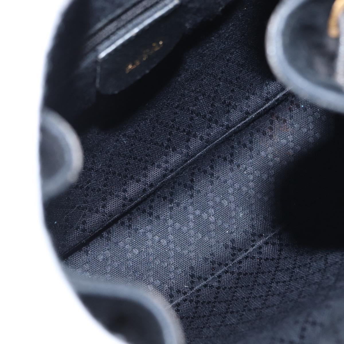 GUCCI Bamboo Backpack Suede Leather Black Gold 003 1705 0030 Auth BA7789