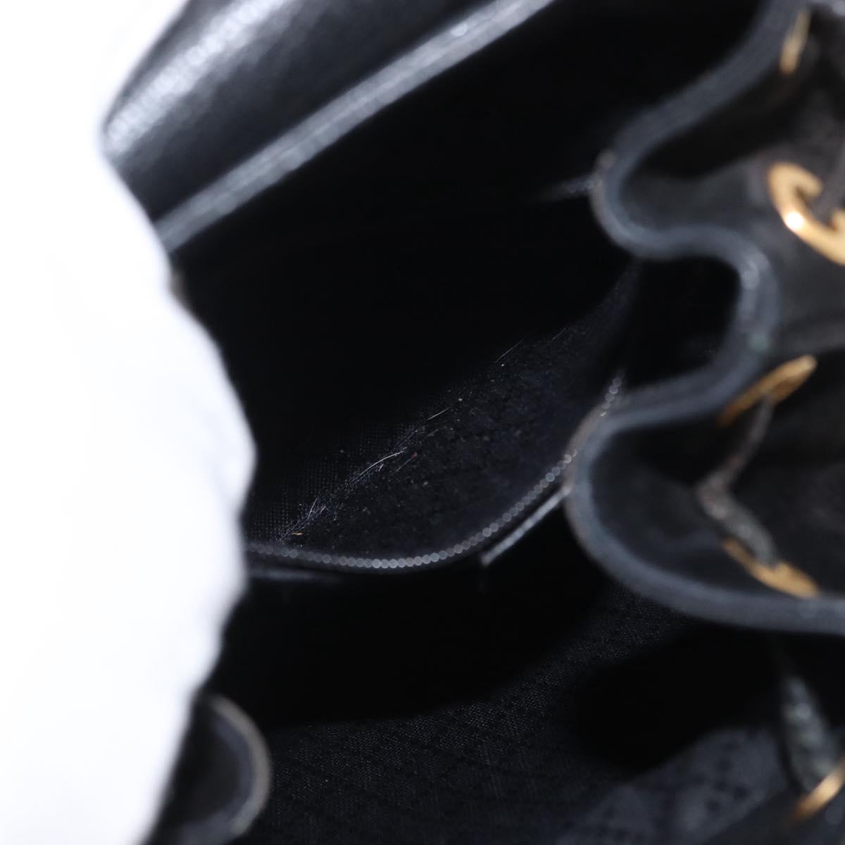 GUCCI Bamboo Backpack Suede Leather Black Gold 003 1705 0030 Auth BA7789