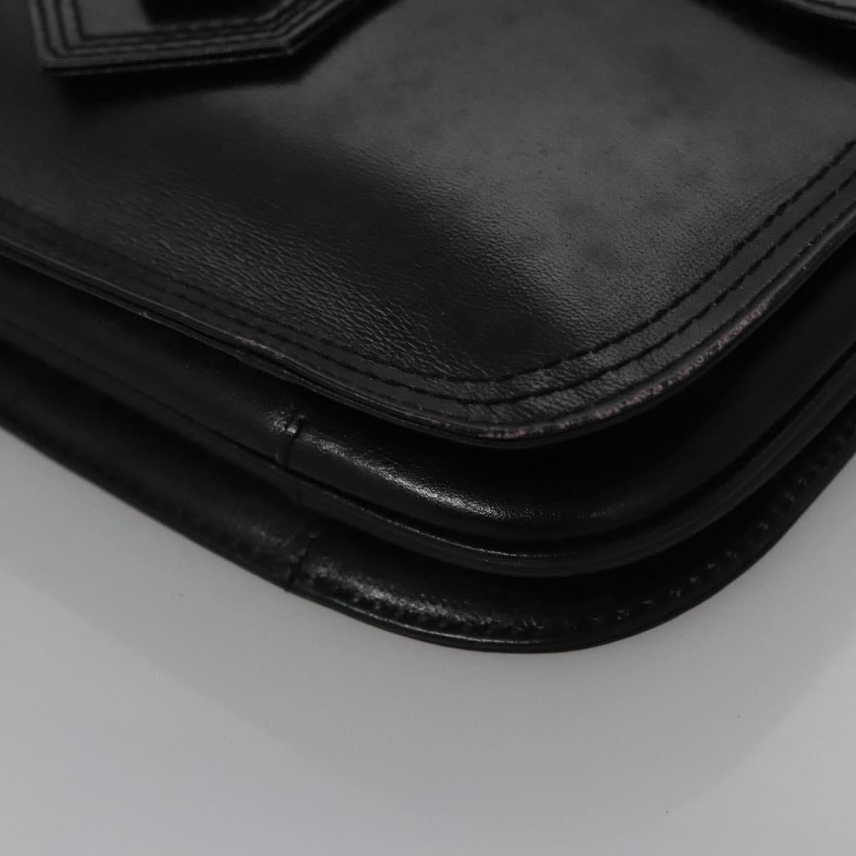 SAINT LAURENT Shoulder Bag Leather Black Auth BA779