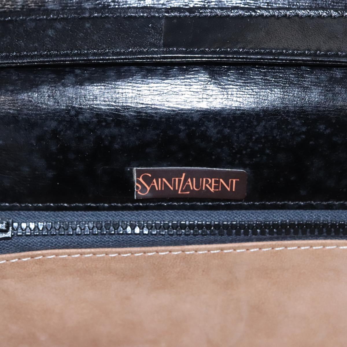 SAINT LAURENT Shoulder Bag Leather Black Auth BA779
