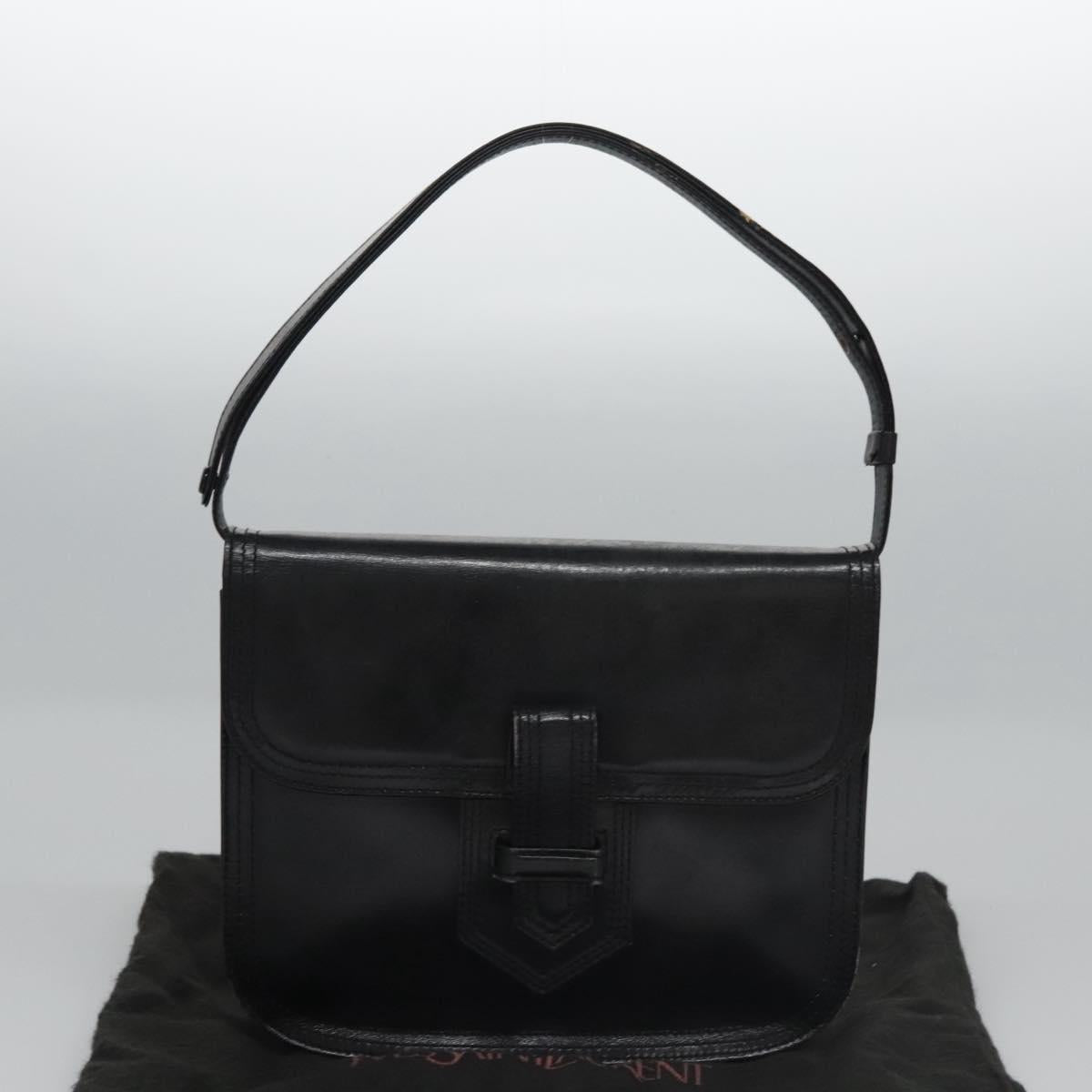 SAINT LAURENT Shoulder Bag Leather Black Auth BA779