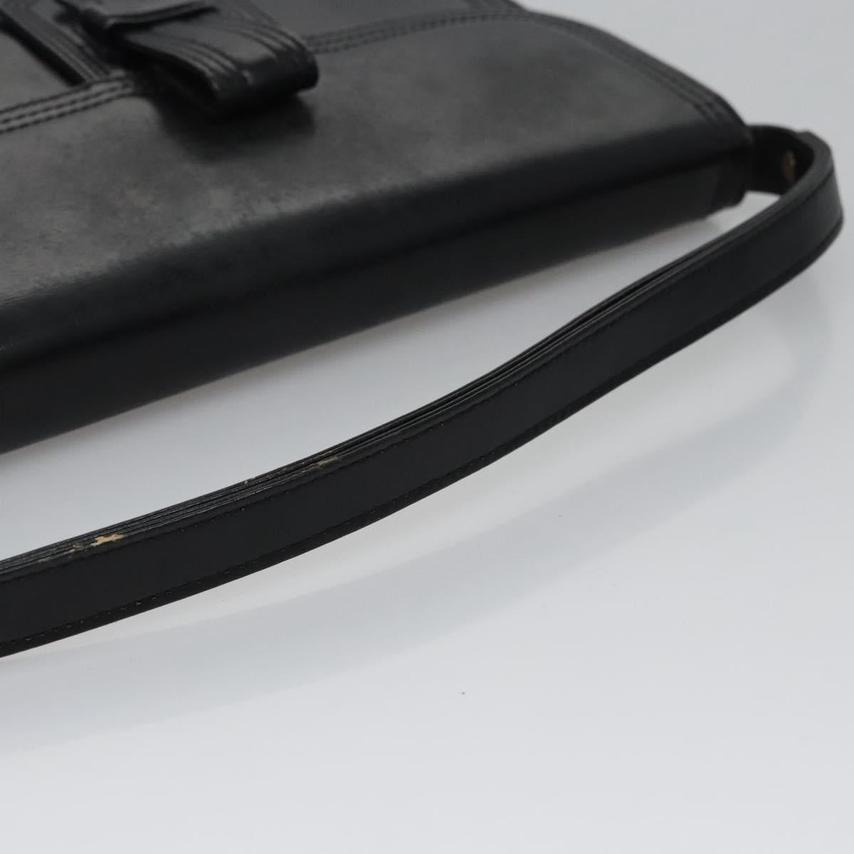 SAINT LAURENT Shoulder Bag Leather Black Auth BA779