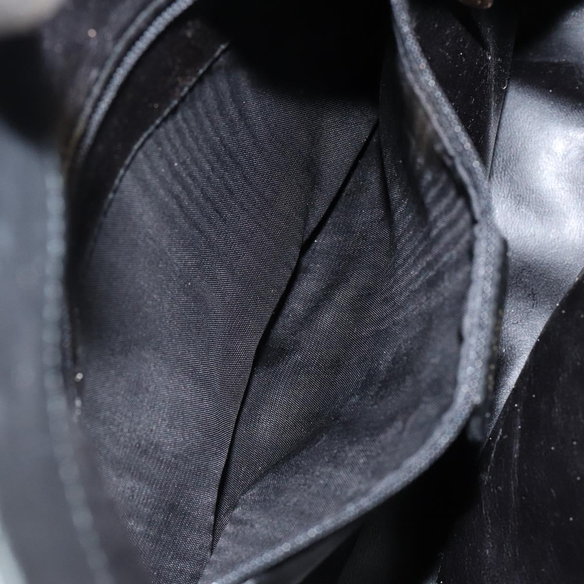 GUCCI Bamboo Hand Bag Leather Black Gold 001 0166 1638 Auth BA7790