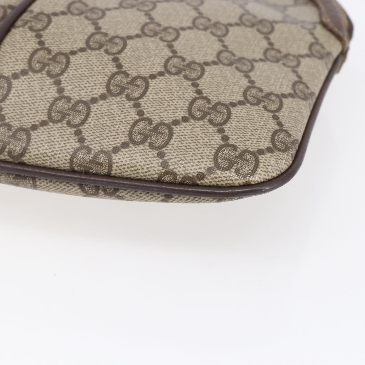 GUCCI GG Supreme Web Sherry Line Bag PVC Beige Gold 904 02 047 Auth BA7792