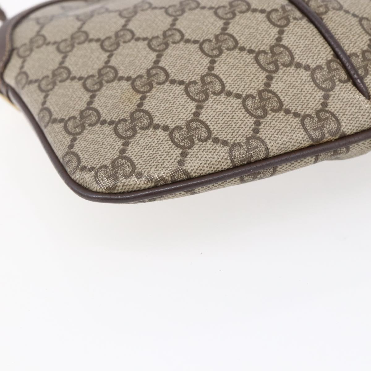 GUCCI GG Supreme Web Sherry Line Bag PVC Beige Gold 904 02 047 Auth BA7792