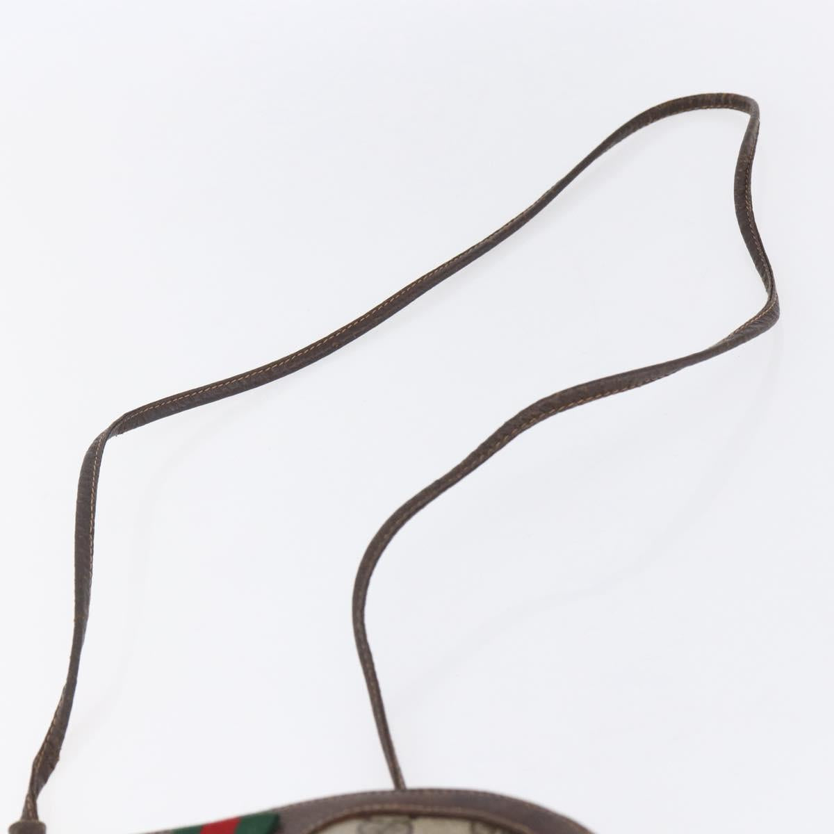 GUCCI GG Supreme Web Sherry Line Bag PVC Beige Gold 904 02 047 Auth BA7792