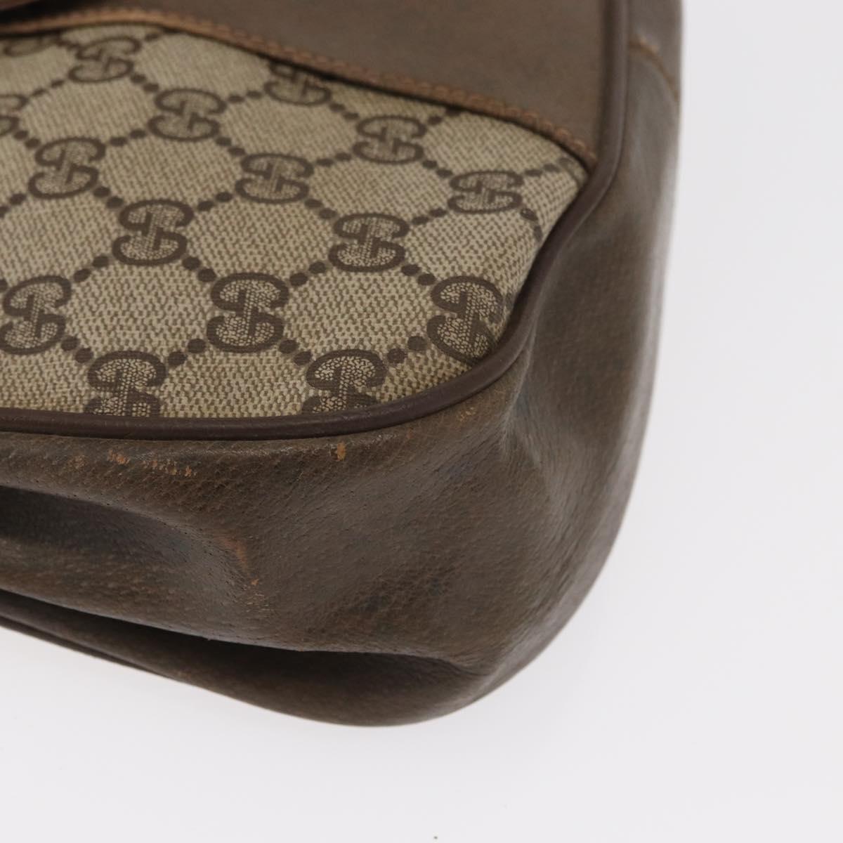 GUCCI GG Supreme Web Sherry Line Bag PVC Beige Gold 72 02 024 Auth BA7793