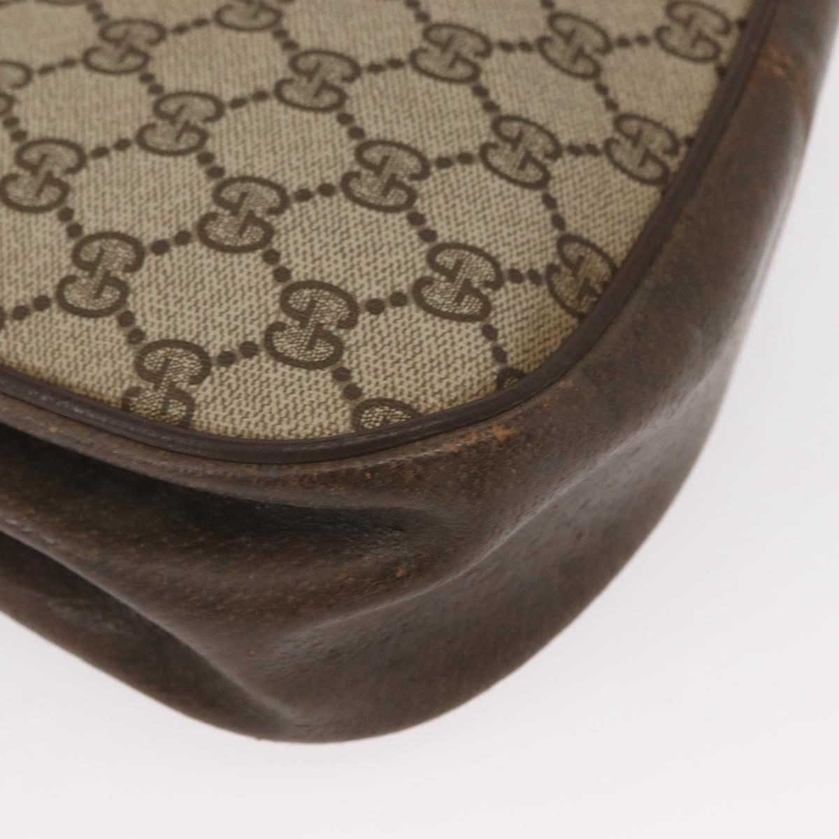 GUCCI GG Supreme Web Sherry Line Bag PVC Beige Gold 72 02 024 Auth BA7793