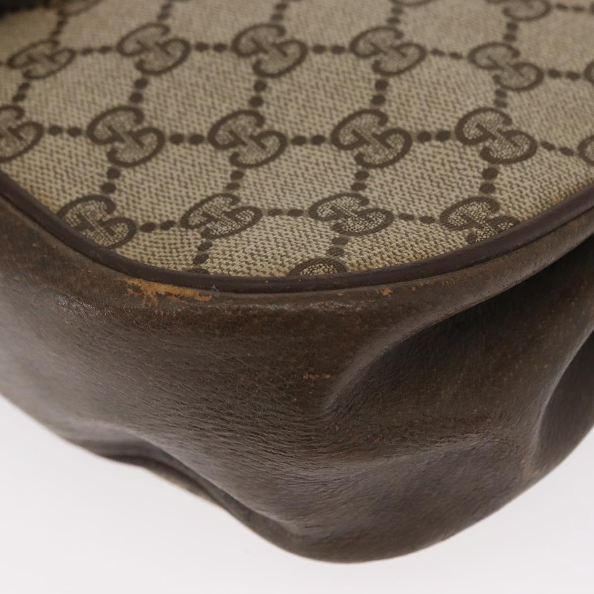 GUCCI GG Supreme Web Sherry Line Bag PVC Beige Gold 72 02 024 Auth BA7793