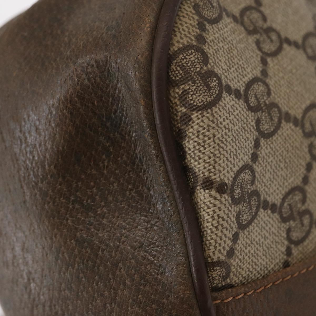 GUCCI GG Supreme Web Sherry Line Bag PVC Beige Gold 72 02 024 Auth BA7793