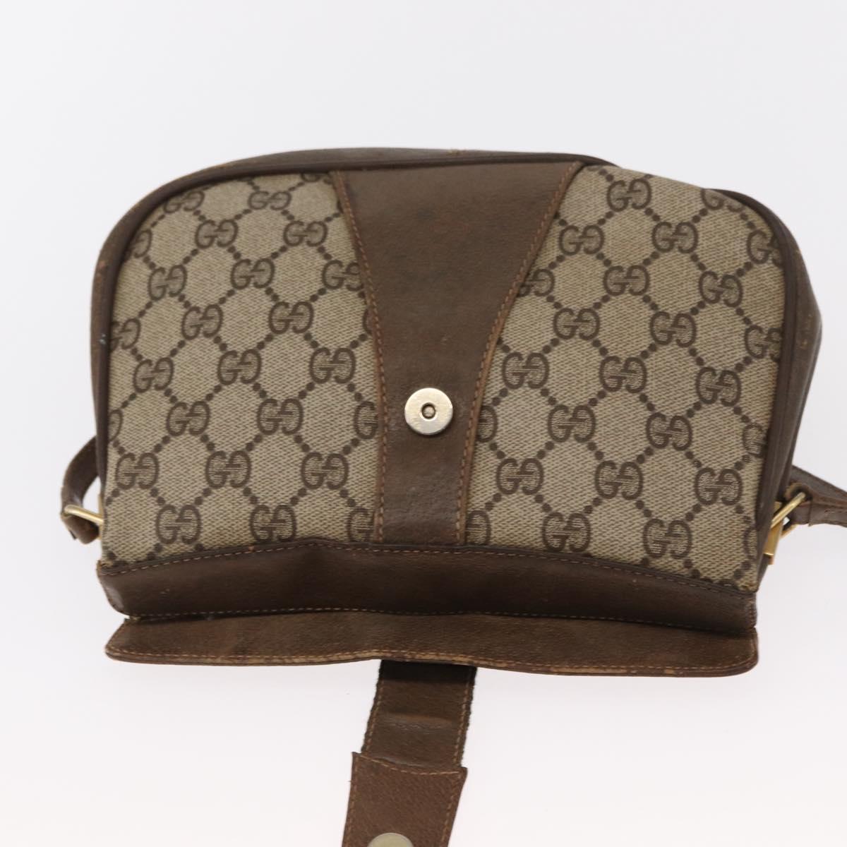 GUCCI GG Supreme Web Sherry Line Bag PVC Beige Gold 72 02 024 Auth BA7793