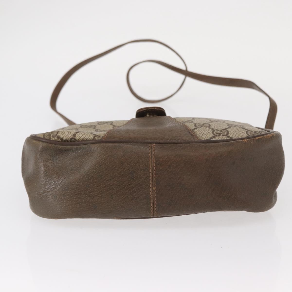 GUCCI GG Supreme Web Sherry Line Bag PVC Beige Gold 72 02 024 Auth BA7793