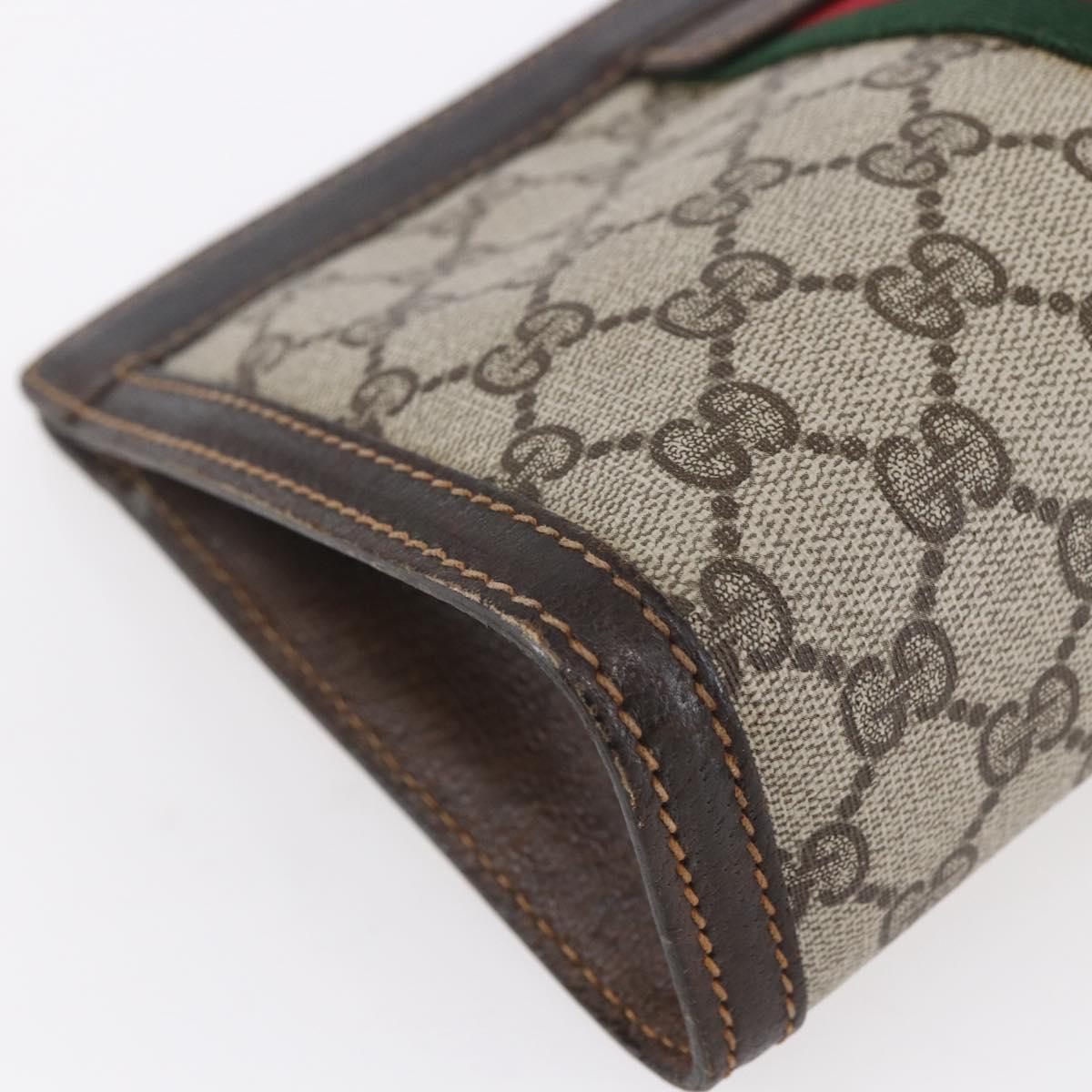 GUCCI GG Supreme Web Sherry Line Bag PVC Beige Gold 41 014 2125 23 Auth BA7795