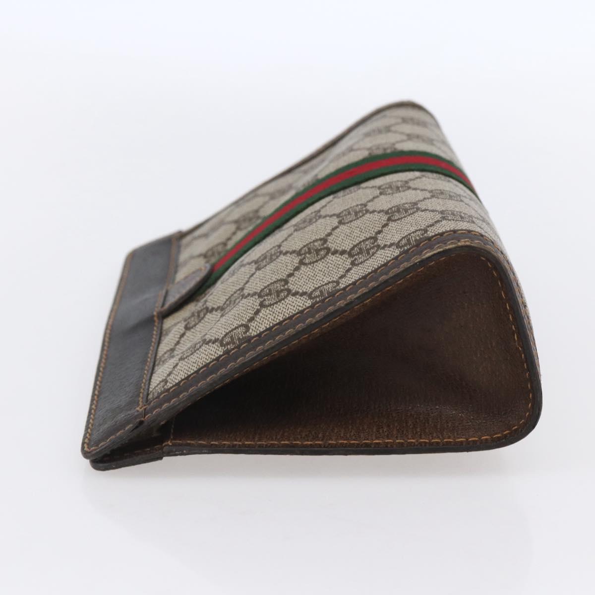 GUCCI GG Supreme Web Sherry Line Bag PVC Beige Gold 41 014 2125 23 Auth BA7795