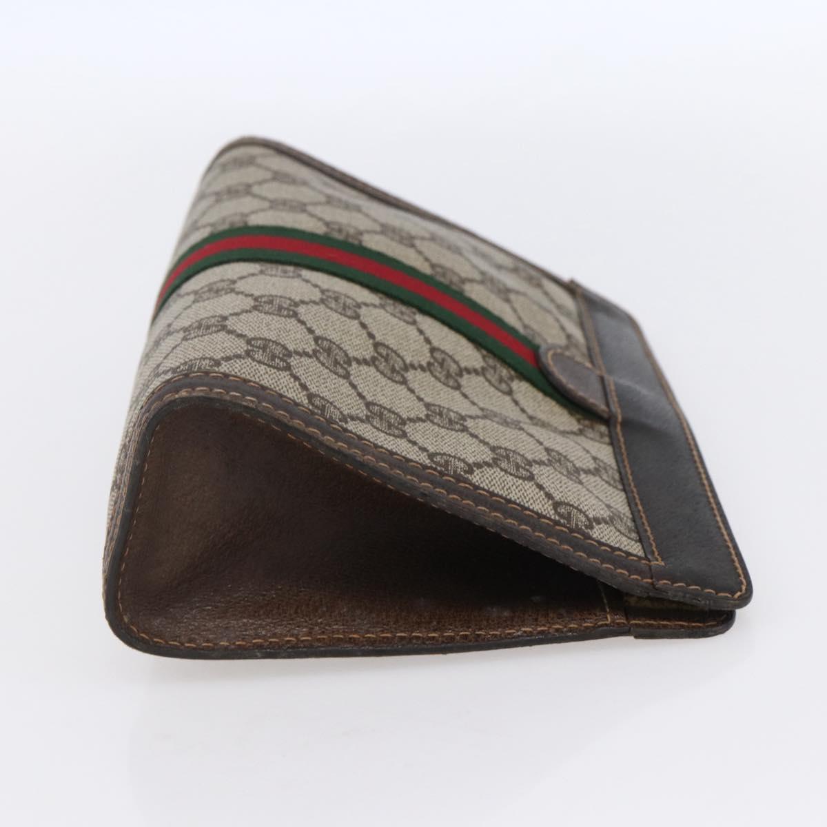 GUCCI GG Supreme Web Sherry Line Bag PVC Beige Gold 41 014 2125 23 Auth BA7795