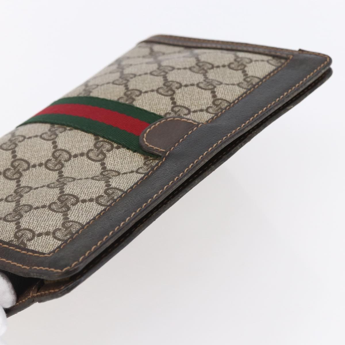 GUCCI GG Supreme Web Sherry Line Bag PVC Beige Gold 41 014 2125 23 Auth BA7795