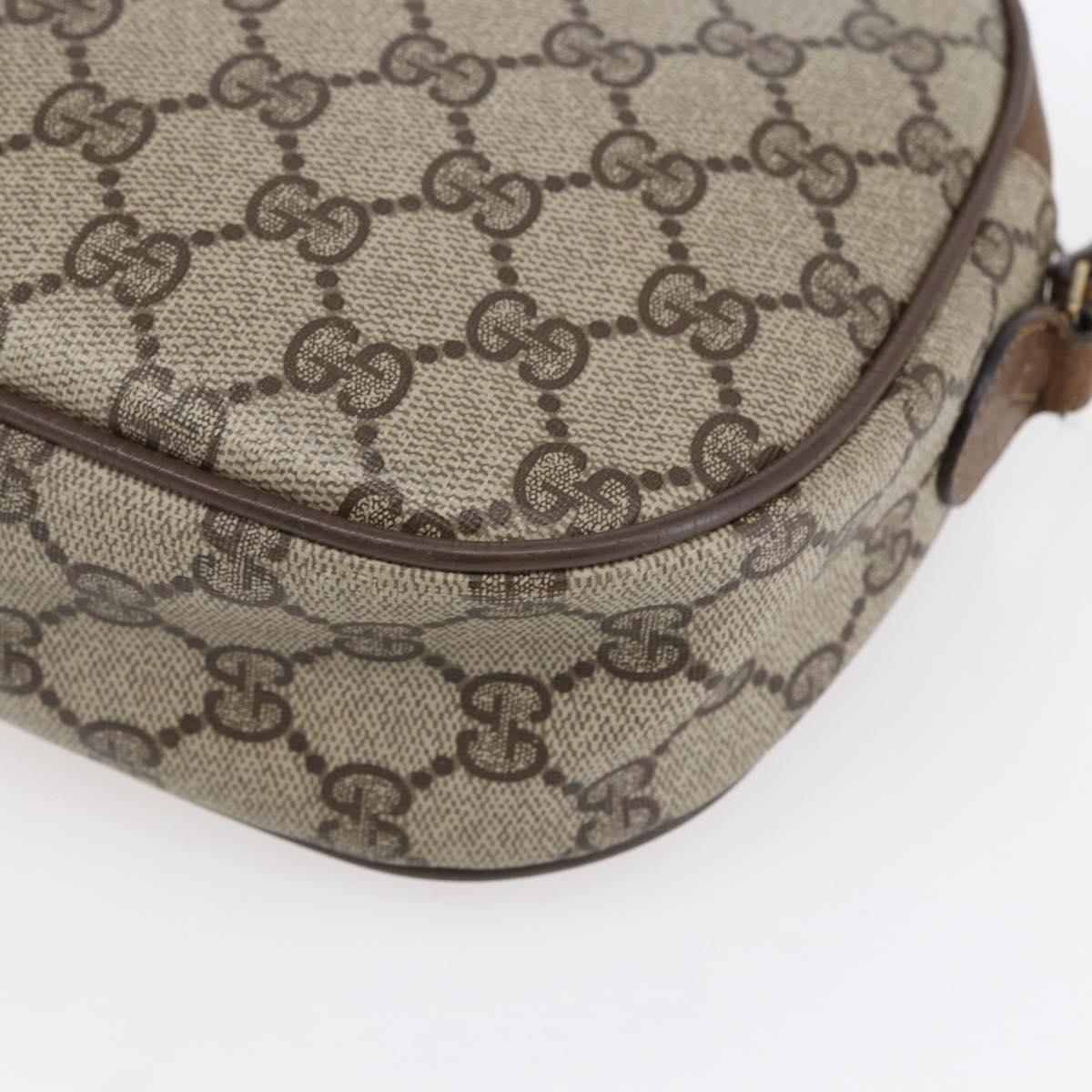 GUCCI GG Supreme Web Sherry Line Bag PVC Beige Gold Red 89 01 034 Auth BA7796