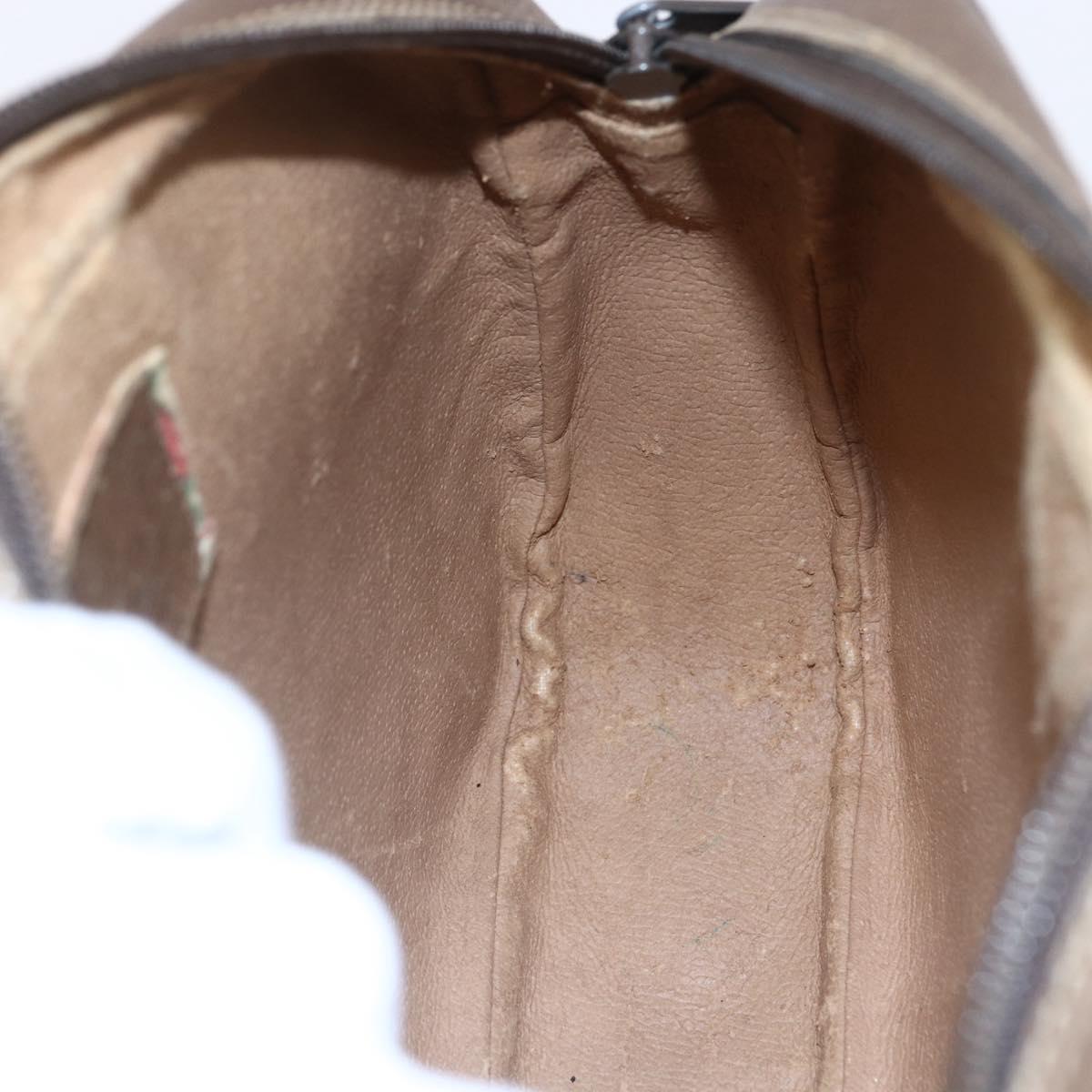 GUCCI GG Supreme Web Sherry Line Bag PVC Beige Gold Red 89 01 034 Auth BA7796