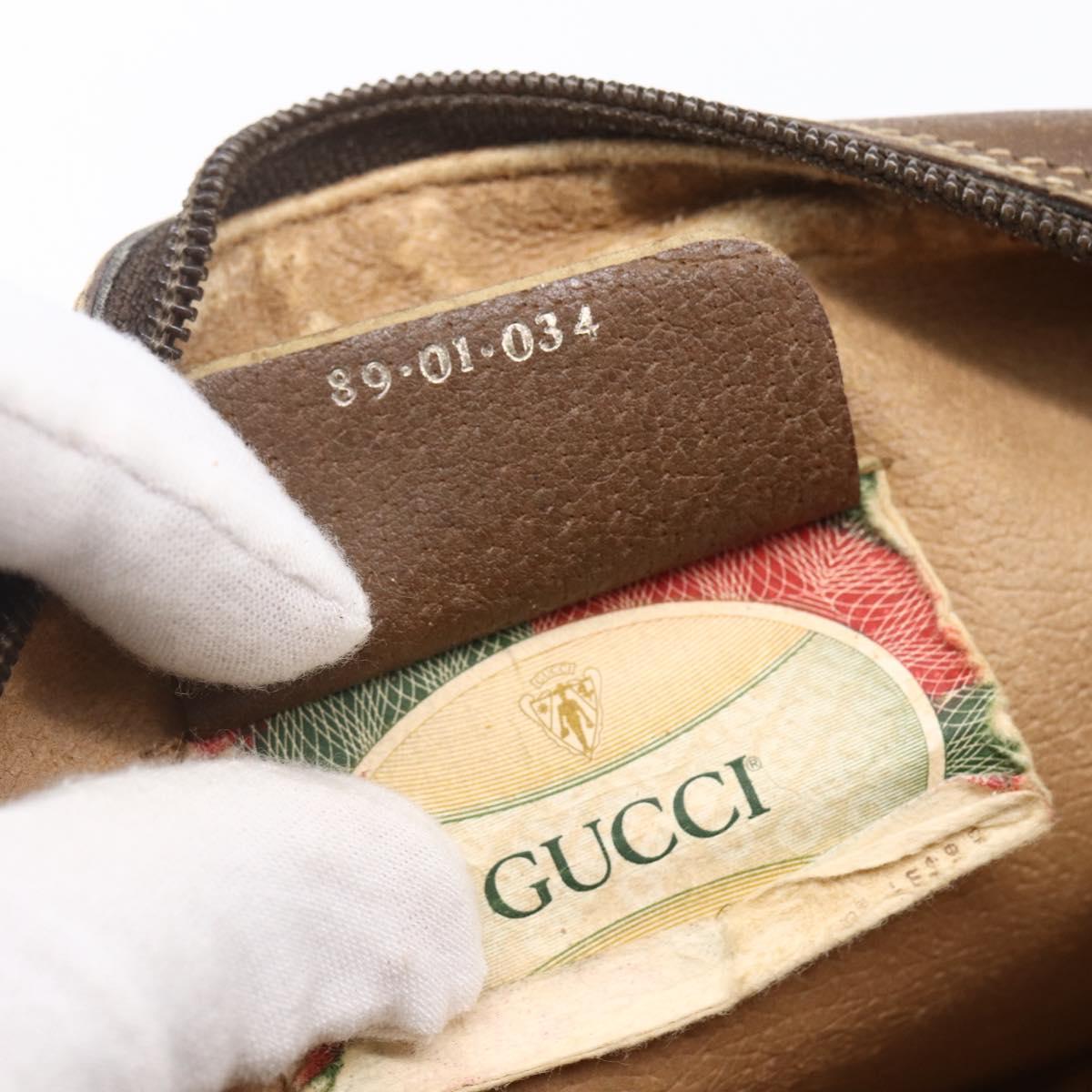 GUCCI GG Supreme Web Sherry Line Bag PVC Beige Gold Red 89 01 034 Auth BA7796