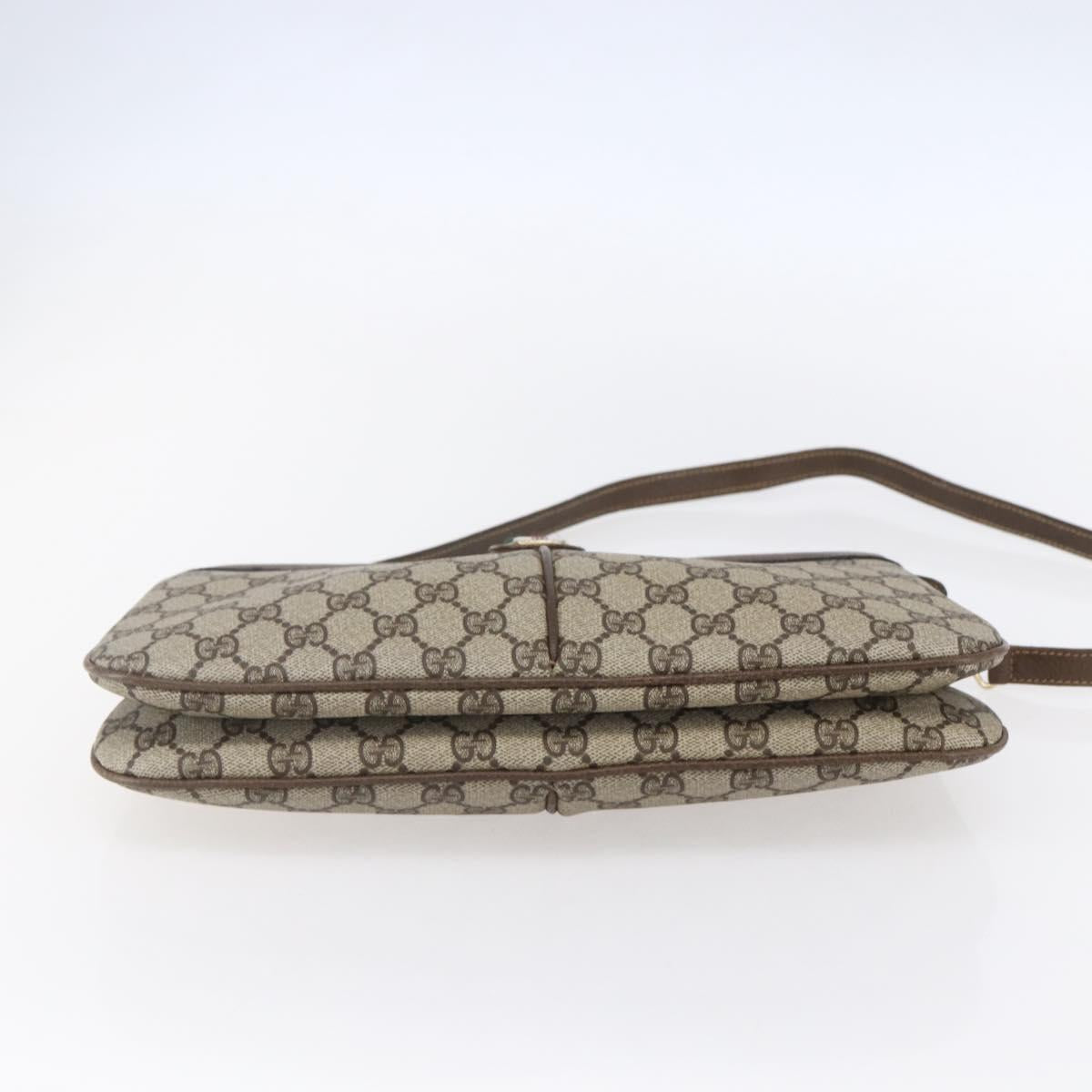 GUCCI GG Supreme Web Sherry Line Bag PVC Beige Gold Red 904 02 043 Auth BA7799