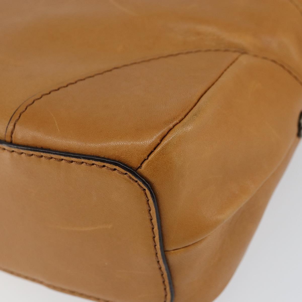 Chloe Shoulder Bag Leather Brown Gold Auth BA7803