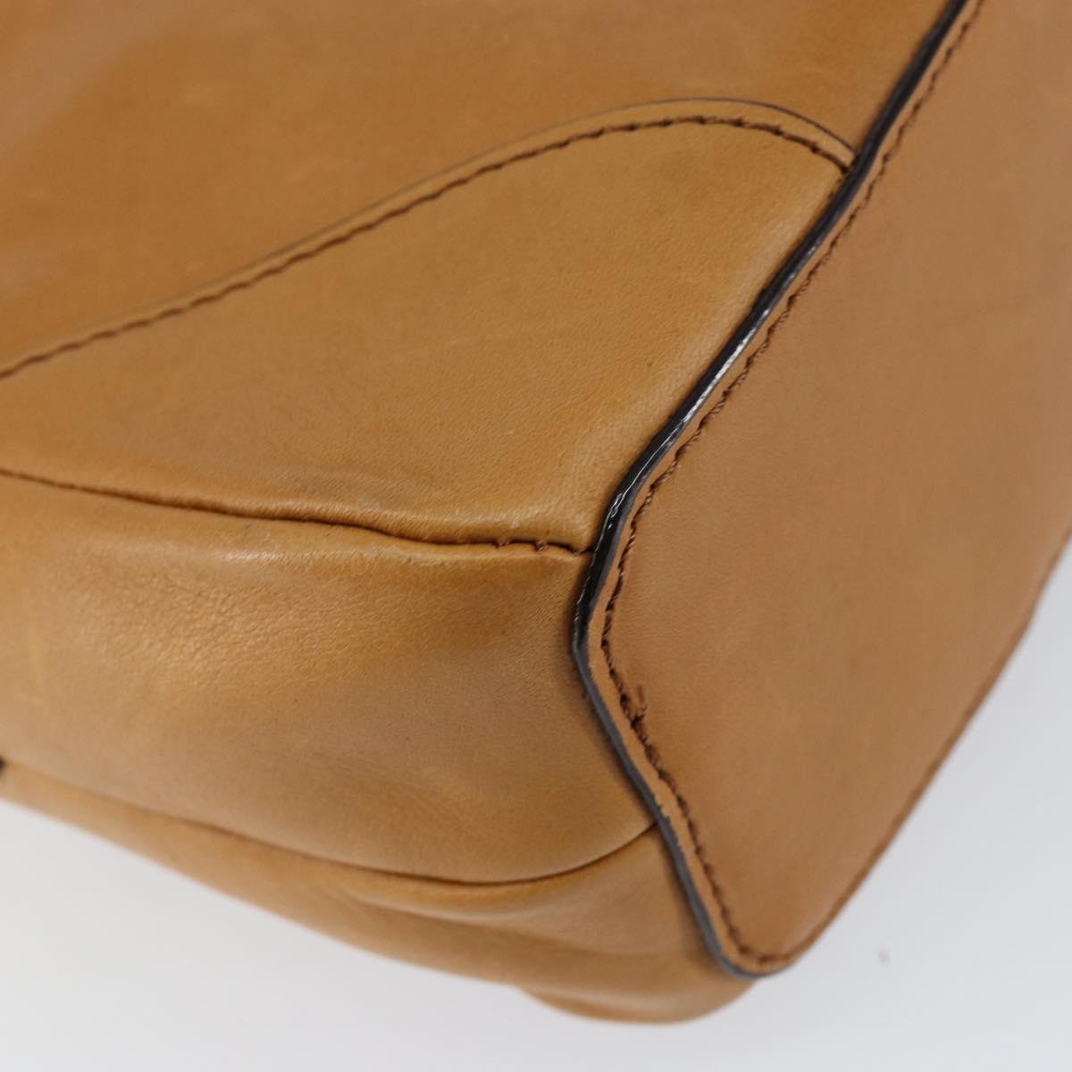 Chloe Shoulder Bag Leather Brown Gold Auth BA7803