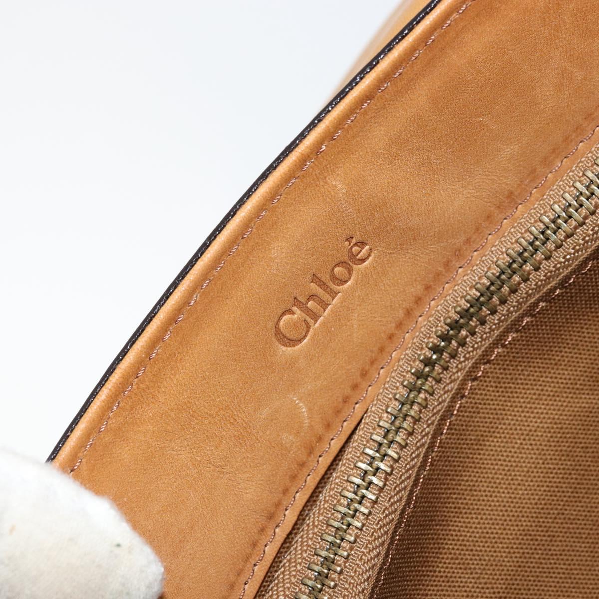 Chloe Shoulder Bag Leather Brown Gold Auth BA7803