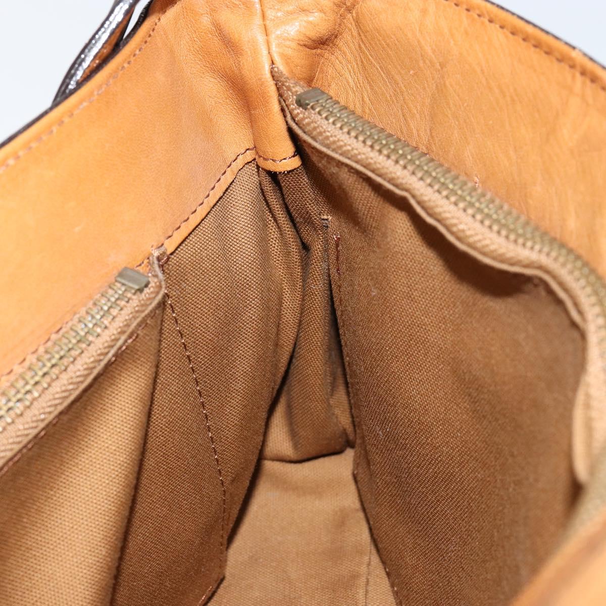 Chloe Shoulder Bag Leather Brown Gold Auth BA7803